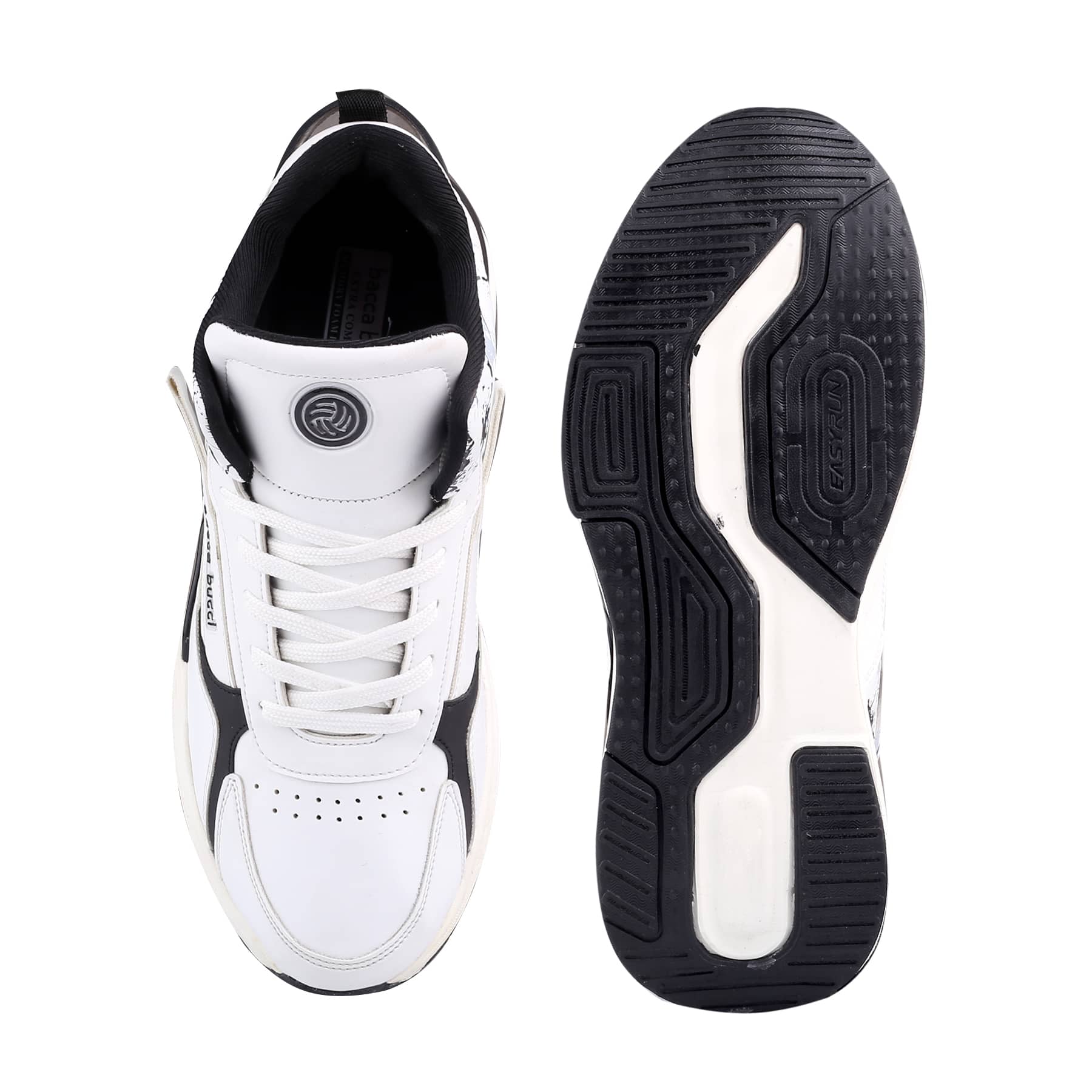 Bacca Bucci VEERA Mid-top White Sneakers for Men | Athletic Yet Sleek, Futuristic Design