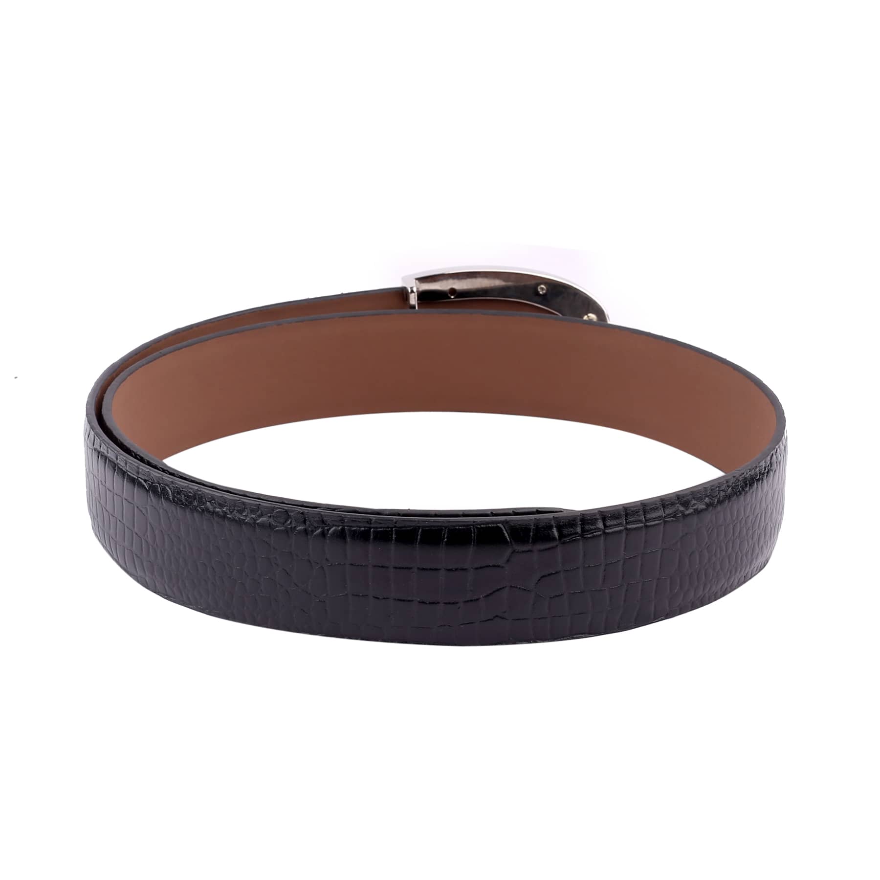 Bacca Bucci Genuine Leather Textured Semi Formal Dress Belts with a Stylish Finish and Nickel-Free Buckle