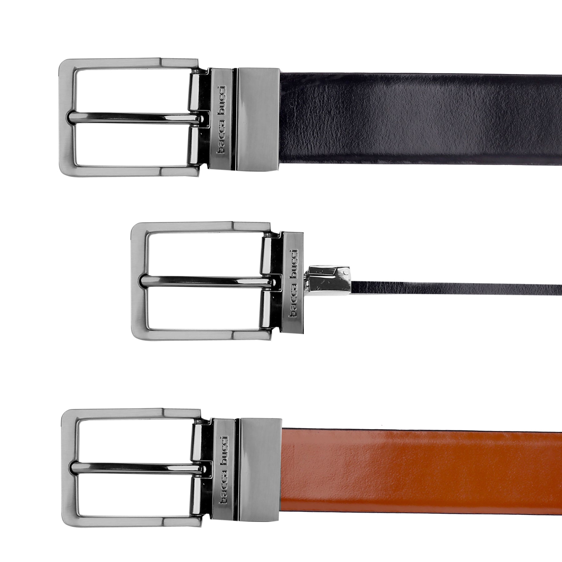 Bacca Bucci Auto reversible dress belt with Genuine Leather