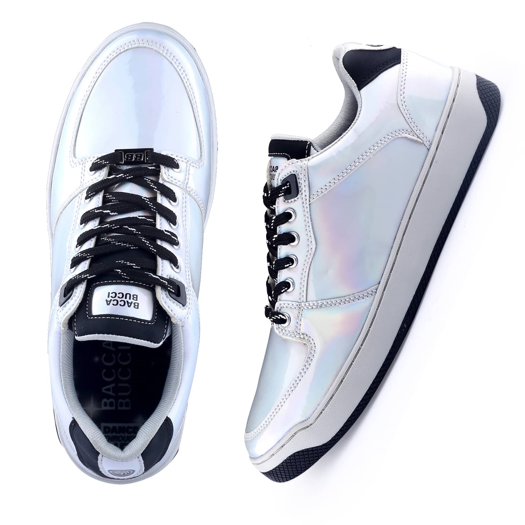Bacca Bucci Mutliverse 2.0 Shimmering Silver Streak Low-Top Dance Sensation Sneakers
