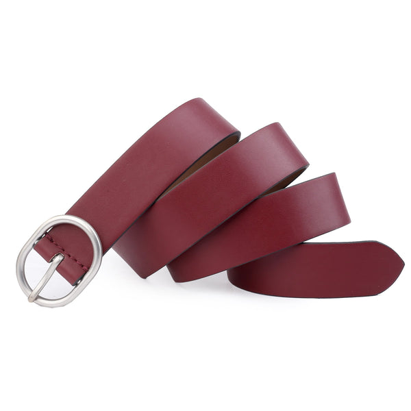 Bacca Bucci Women Leather Belts with Imported Nickle Free Buckle | Width : 30 MM | Solid Color Matt Luster Finish Belts