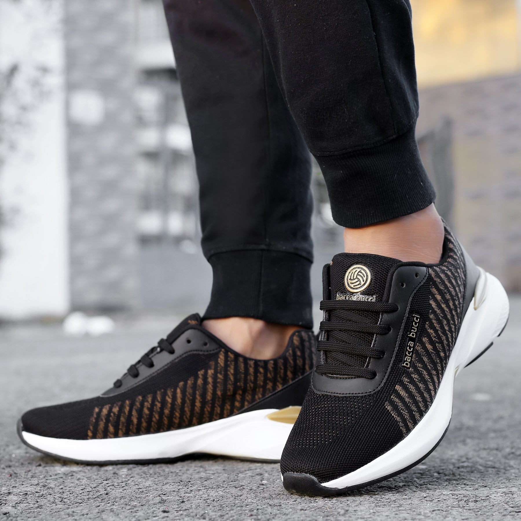 Bacca Bucci Men's NIMBUS Max Cushioned Running Training Fitness Workout Shoes | Cross Training Sneakers with Lifting Stabilizer