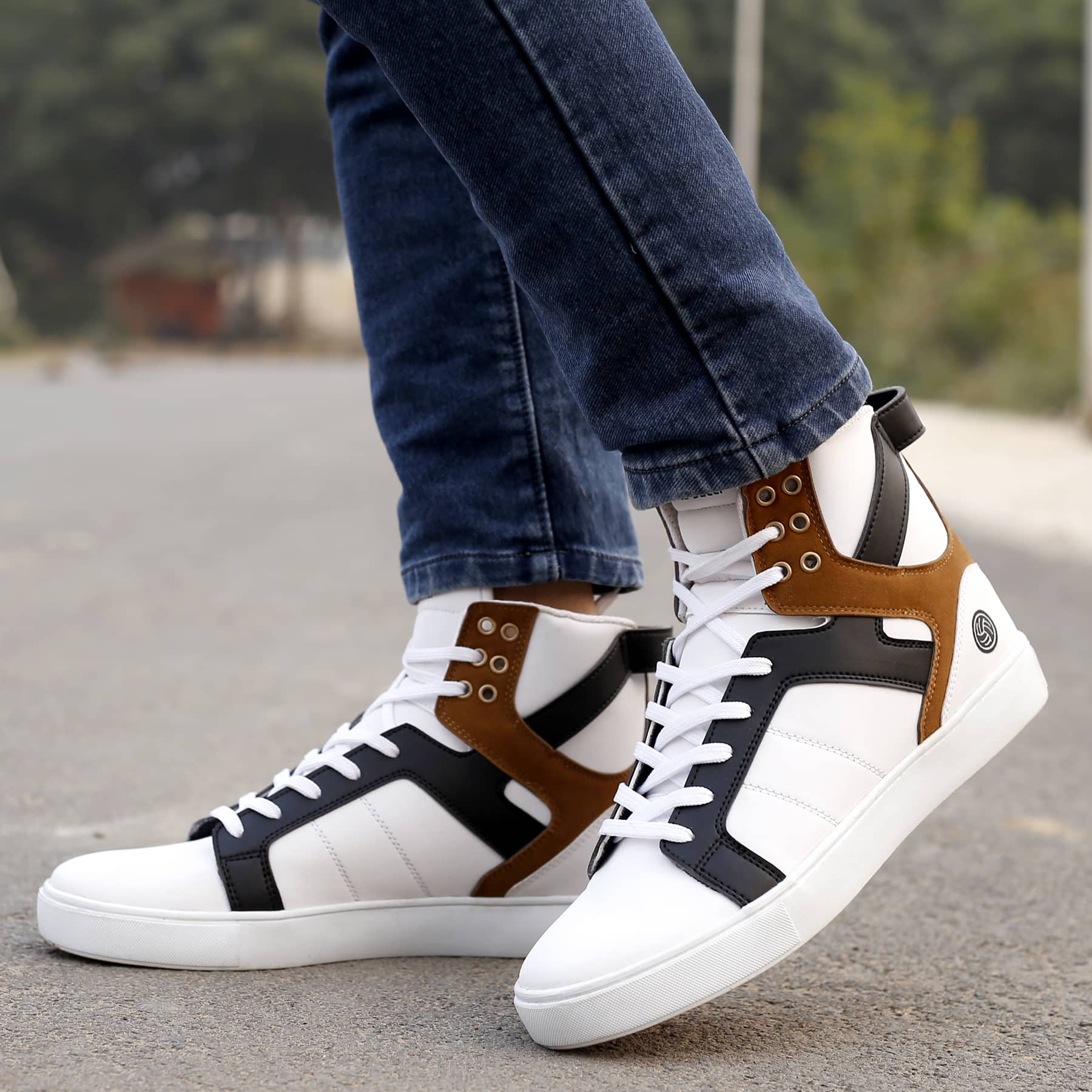 hi top ankle sneakers for men white shoes