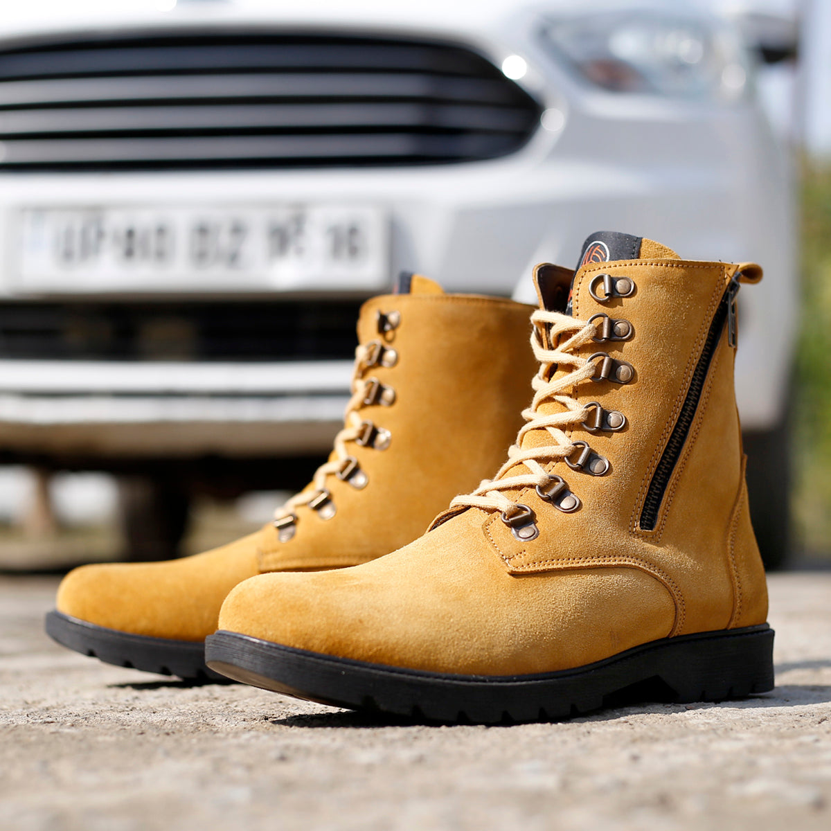 Leather Boots Bacca Bucci Lethal Men's Suede Leather Ankle Boots with Metal Zip