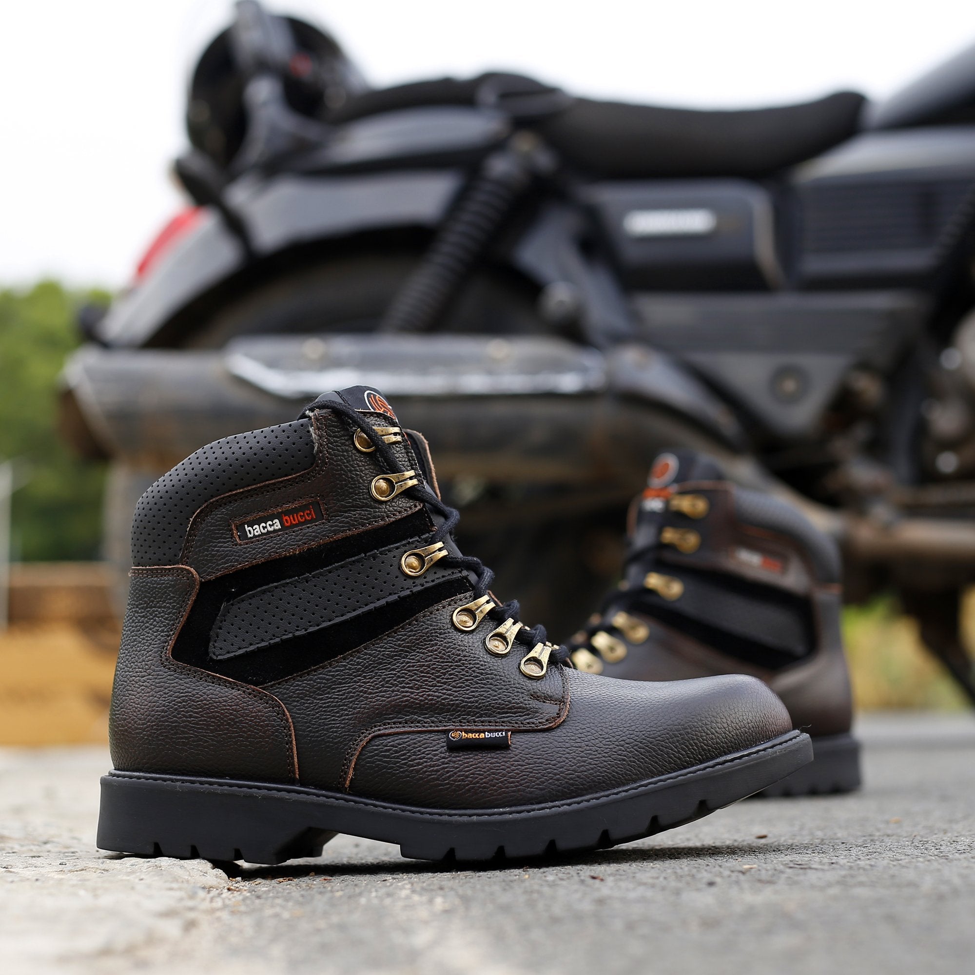 Men's Leather Boots Bacca Bucci Steel Toe Boots Leather Boots for Men