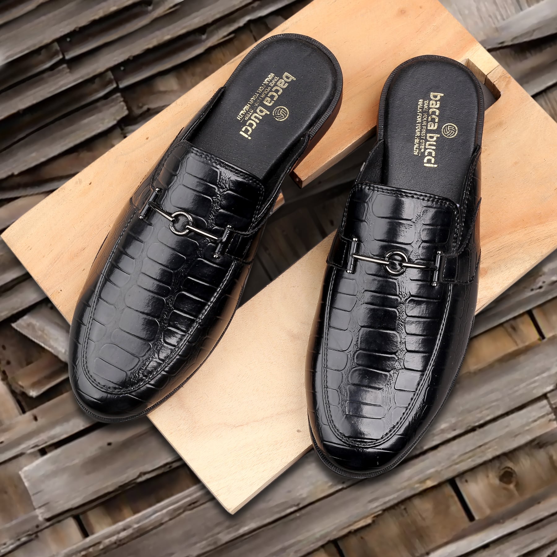 Bacca Bucci Men's NOVA Mules Loafers with Comfortable Memory Insoles