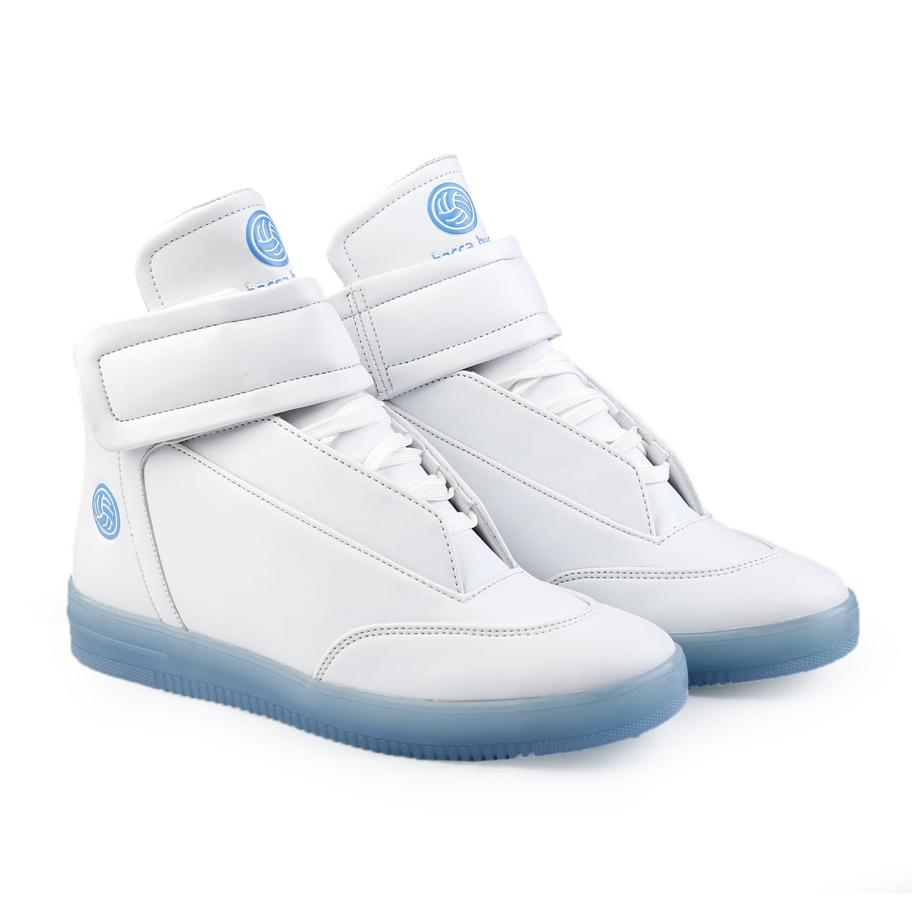 Bacca Bucci OYSTER Men's Flat Sole Hi-Top Casual Lace up Sneakers with Translucent Rubber Outsole