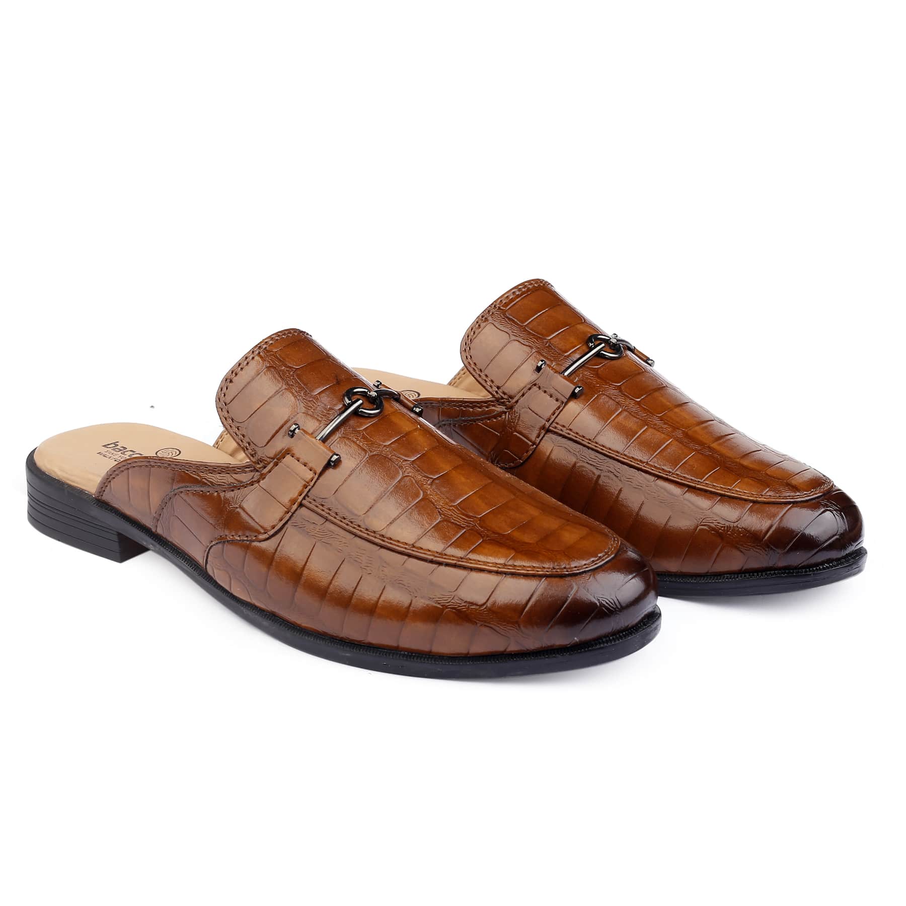 Bacca Bucci Men's NOVA Mules Clogs Open back Loafers with Comfortable Memory Insoles | Party Ethnic Wear Shoes