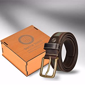 Bacca Bucci Genuine leather Casual Jeans belt 35 MM wide 4 MM thick - Bacca Bucci