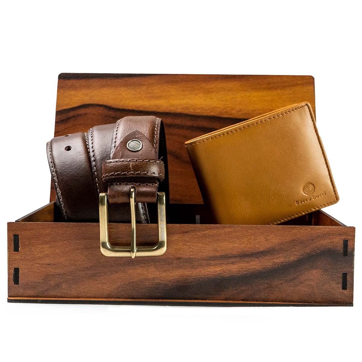 Leather belt and wallet combo for men