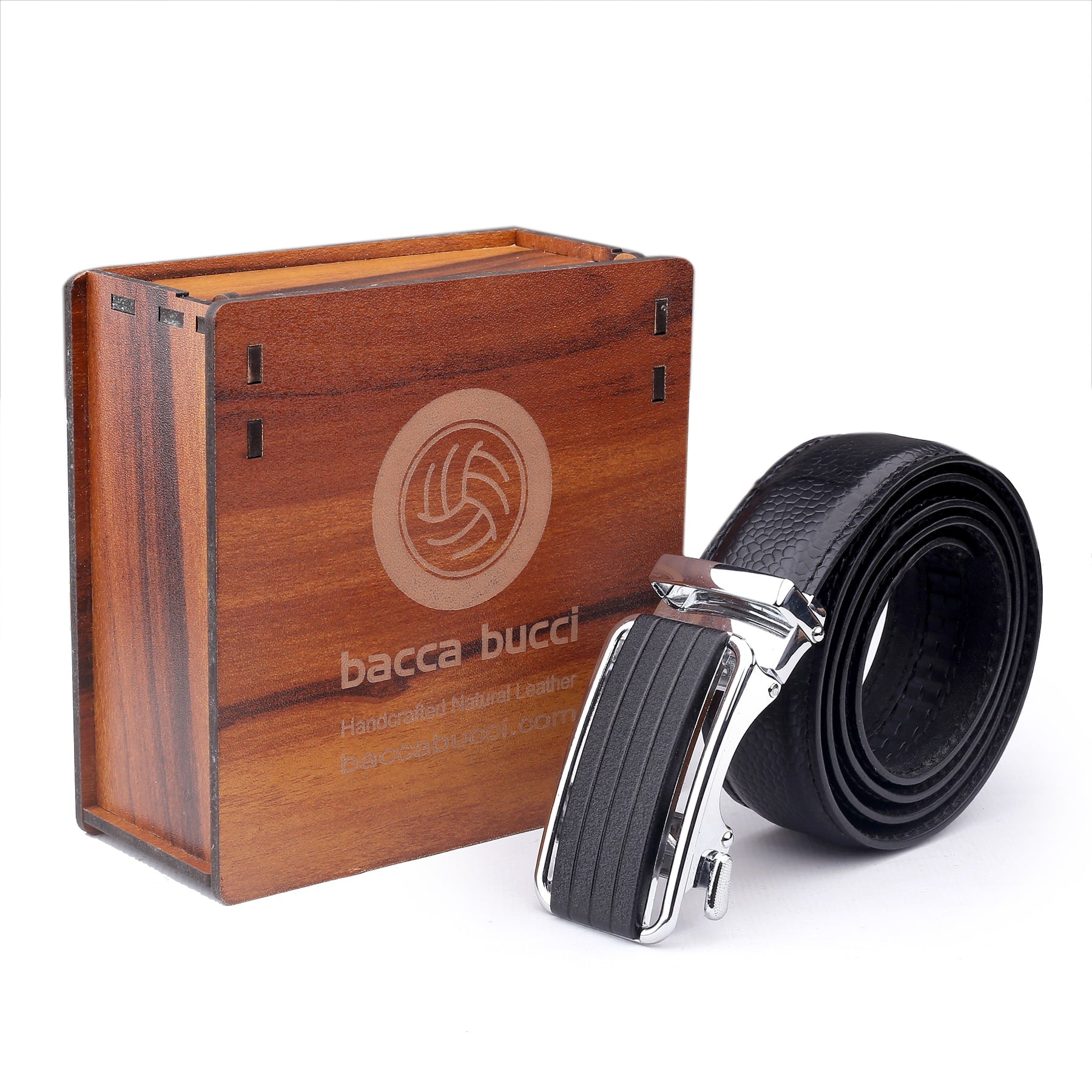 Bacca Bucci Premium Leather Formal Dress Belts with a Stylish Finish and a Auto Lock Nickel-Free Buckle