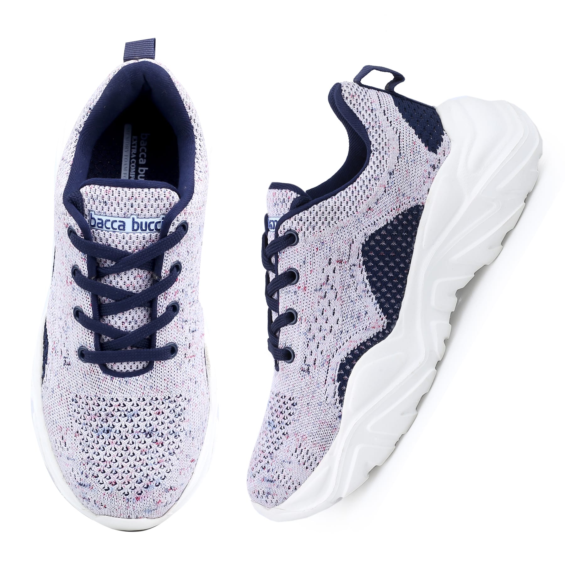 Bacca Bucci Women CHARLOTTE Low-top Platform Fashion Shoes | Street-Wear Knitted Chunky Sneakers
