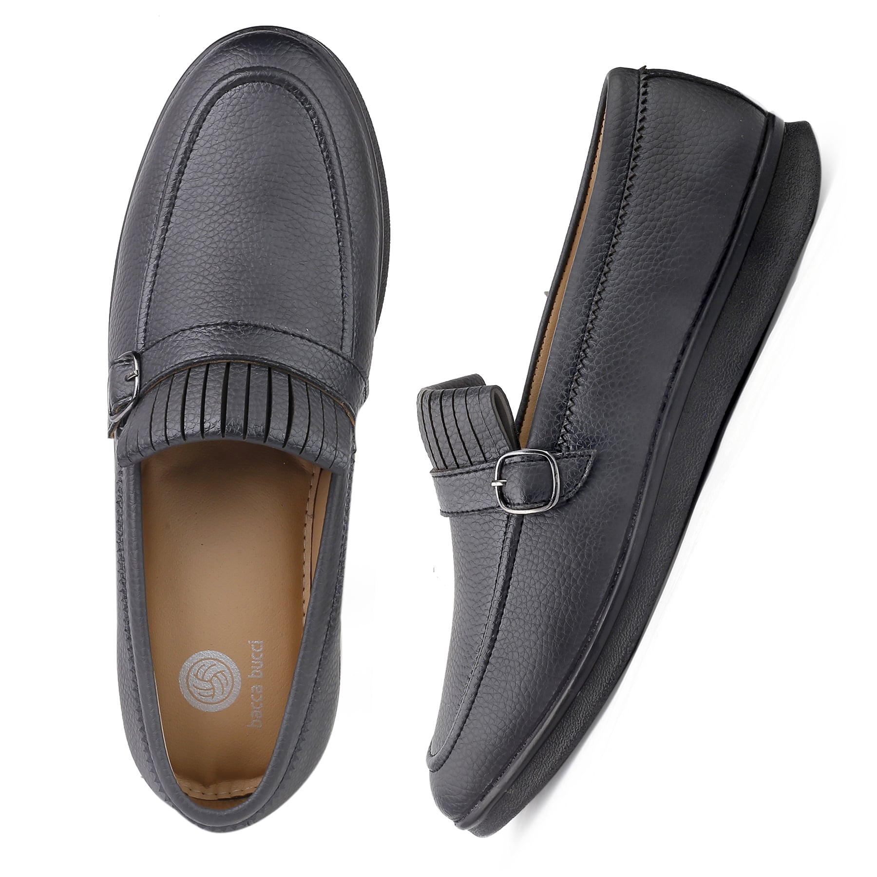 Bacca Bucci Men's ROME Dress Loafers Moccasins & Driving Shoes | Rubber Outsole | Light Weight