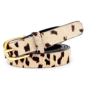 Bacca Bucci Women's Leopard Print Belt for Jeans Genuine Leather Belt