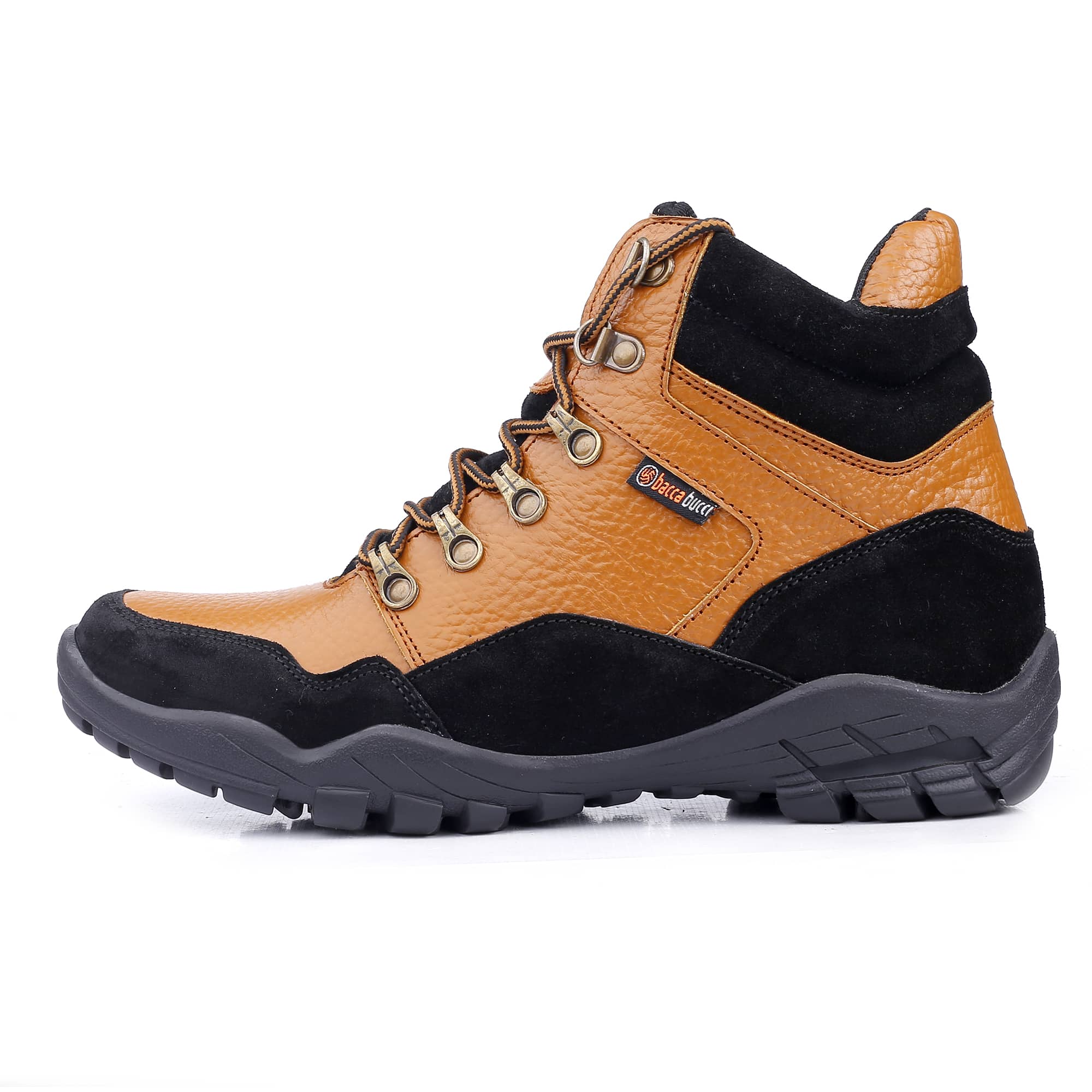 Bacca Bucci Men's KAILASH Splash-Proof Full Grain Leather Boots for Trekking Trails Backpacking and Hiking