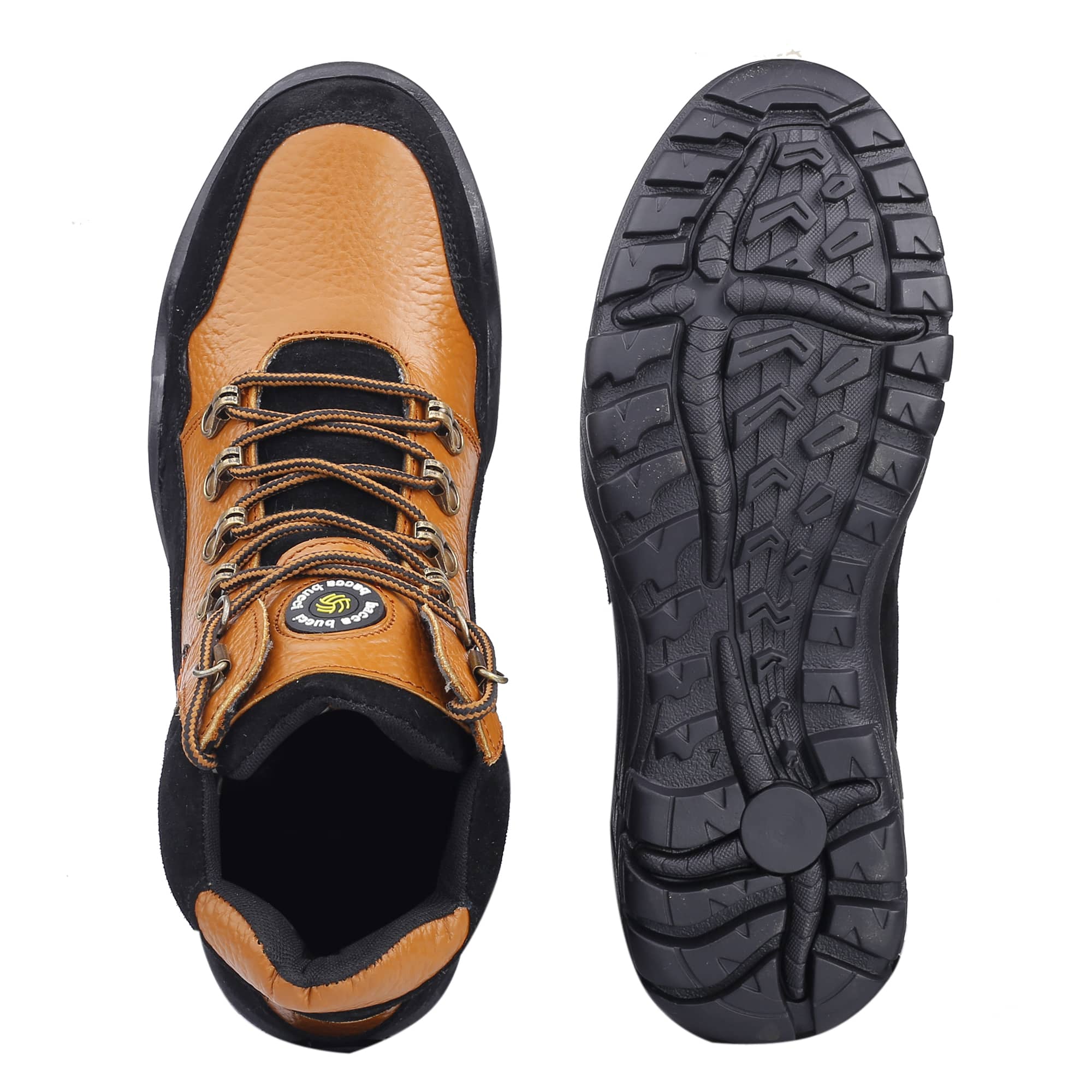 Bacca Bucci Men's KAILASH Splash-Proof Full Grain Leather Boots for Trekking Trails Backpacking and Hiking