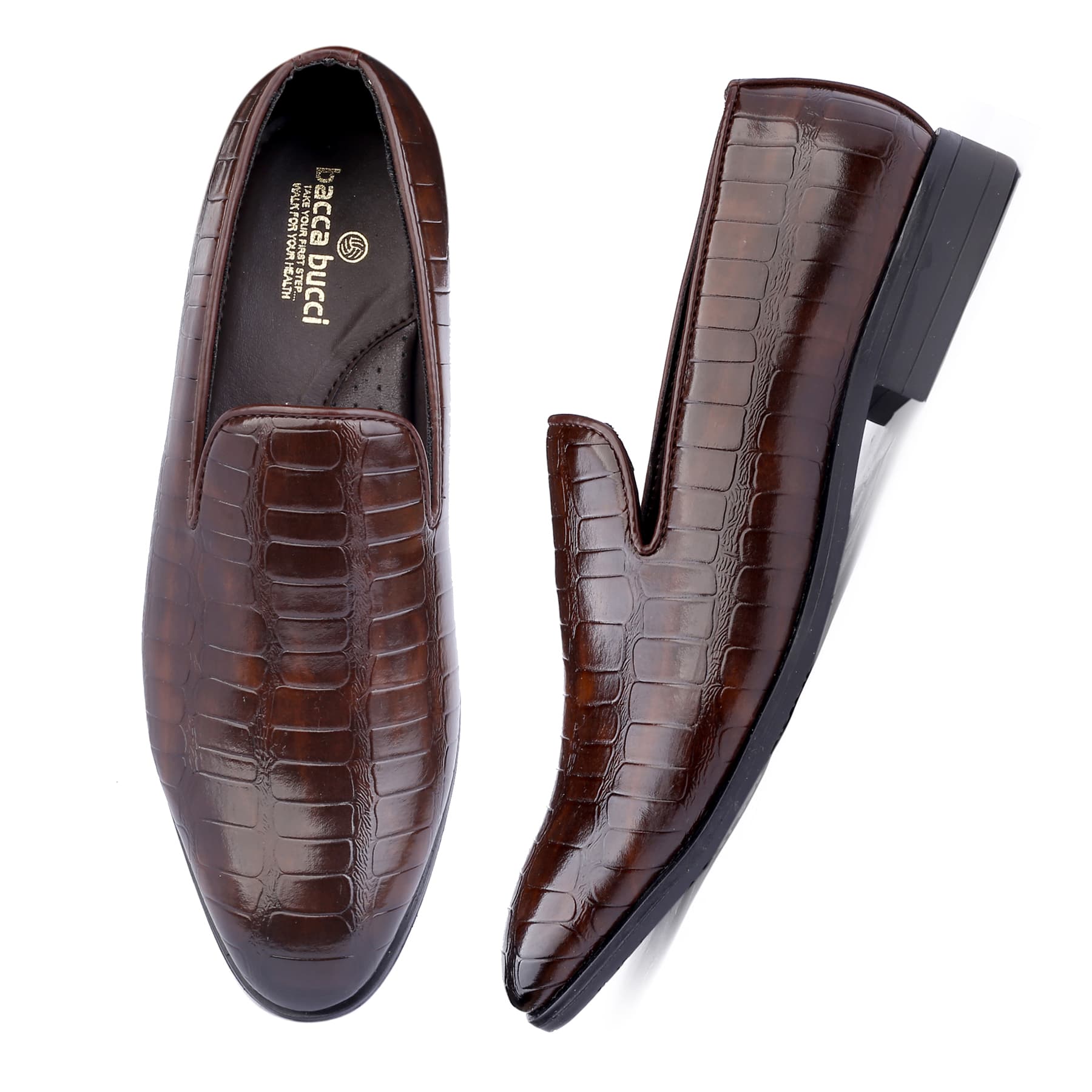 Bacca Bucci Men's NAPLES Party Textured Loafers | Wedding Dress Formal Slip-on Shoes
