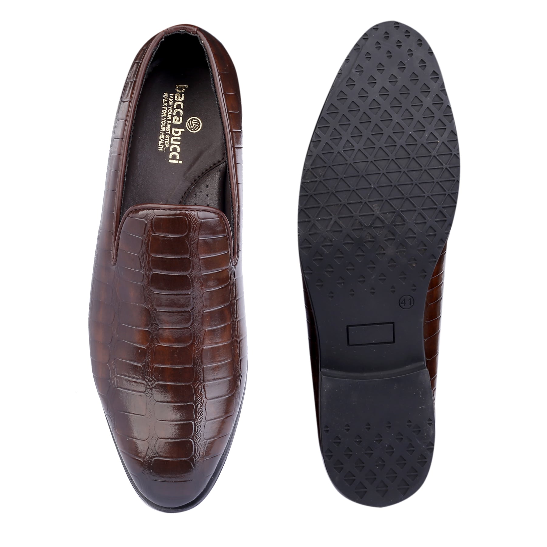 Bacca Bucci Men's NAPLES Party Textured Loafers | Wedding Dress Formal Slip-on Shoes