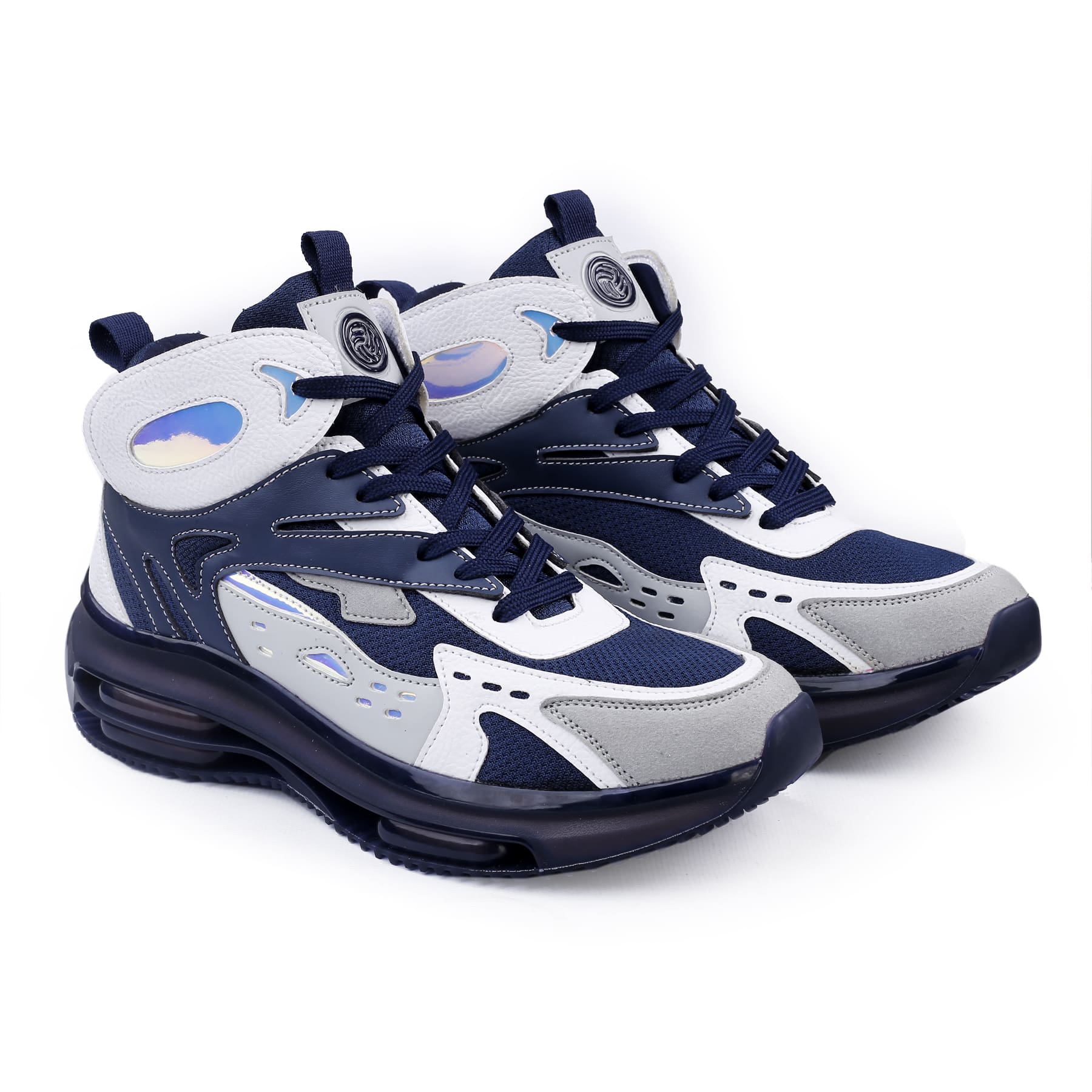 blue sneakers for men, blue sneakers, elevated sneakers for men, blue & white sneakers