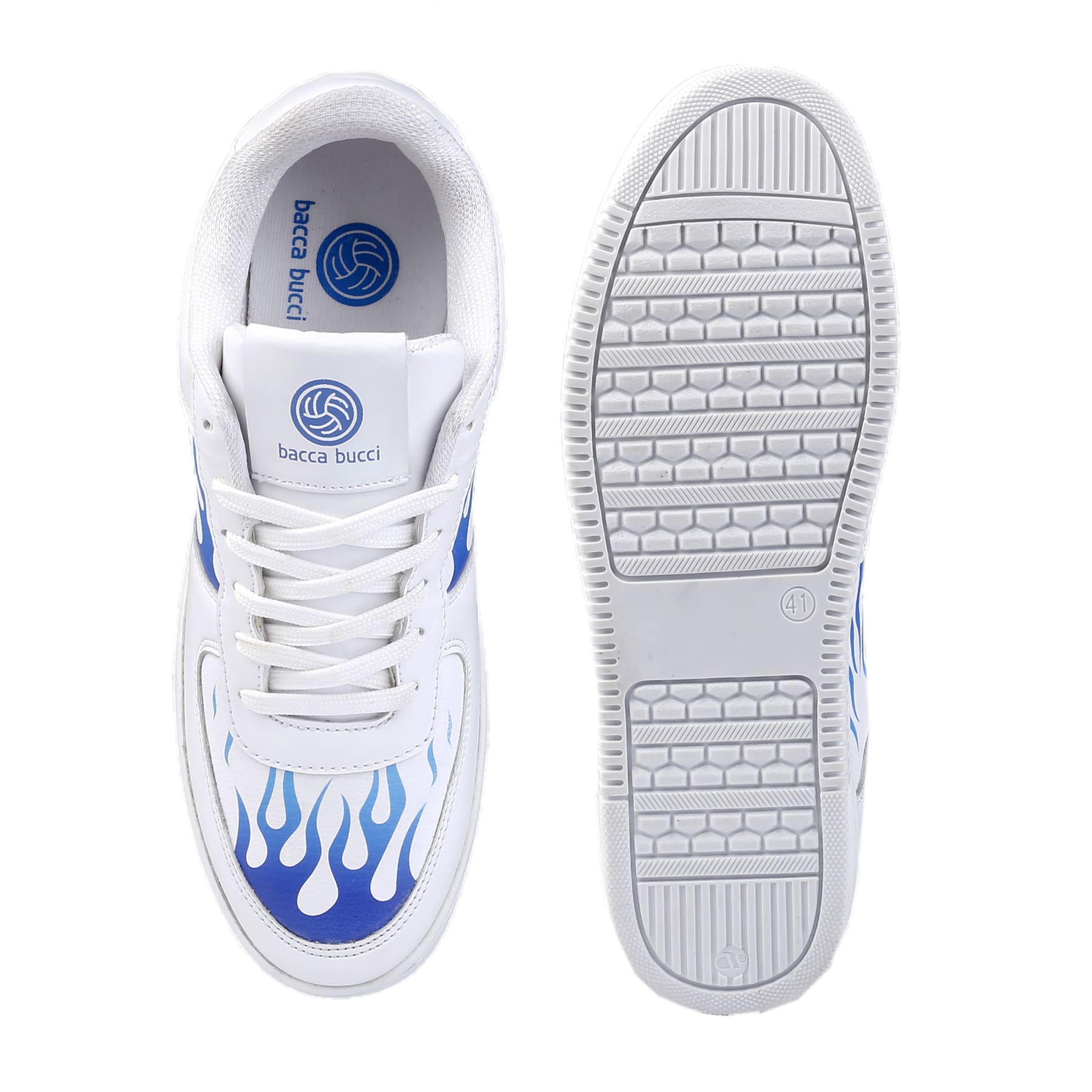 Bacca Bucci Men's FEARLESS Low-Top Flat Casual Sneakers Customized Screen Printing | Fashion Street-Wear Shoes