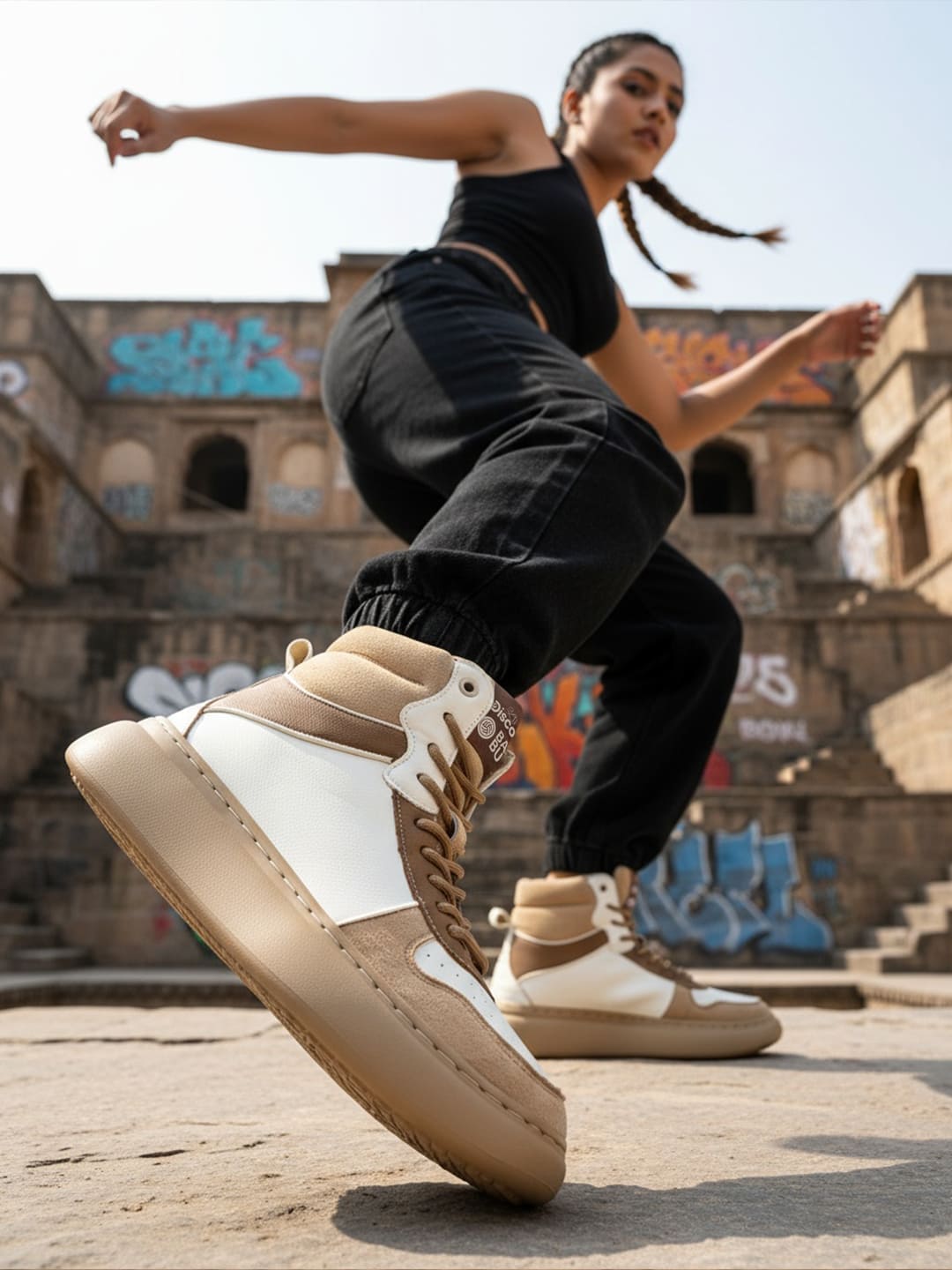 Bacca Bucci × Discovery Noir Women’s High-Top Sneakers