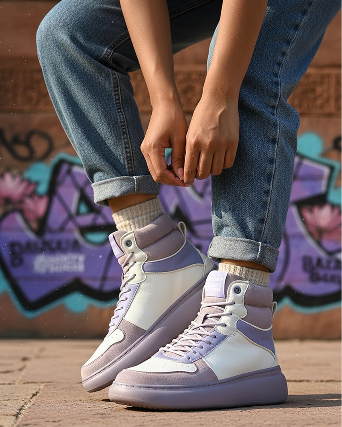 Bacca Bucci × Discovery Noir Women’s High-Top Sneakers