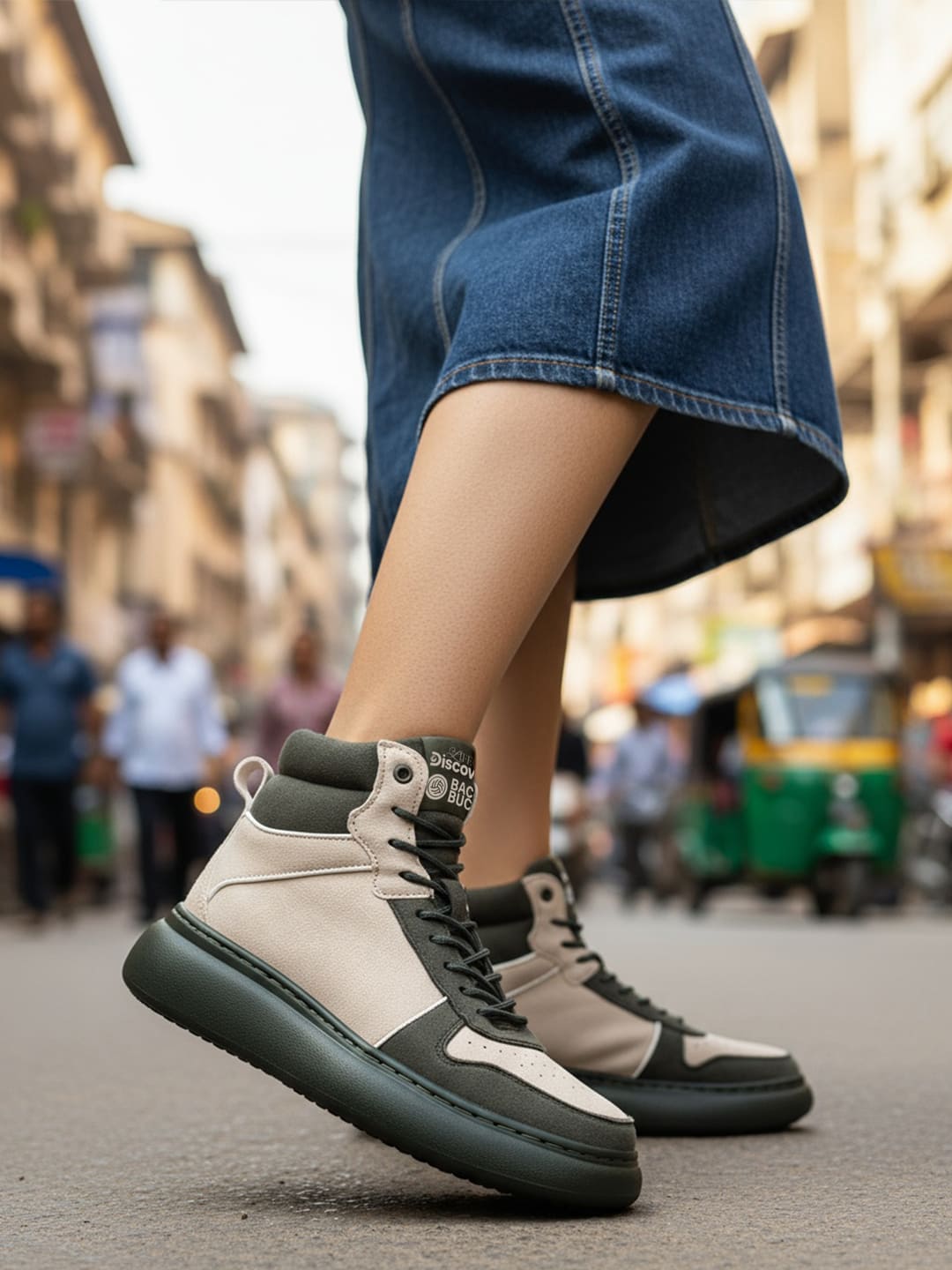 Bacca Bucci × Discovery Noir Women’s High-Top Sneakers