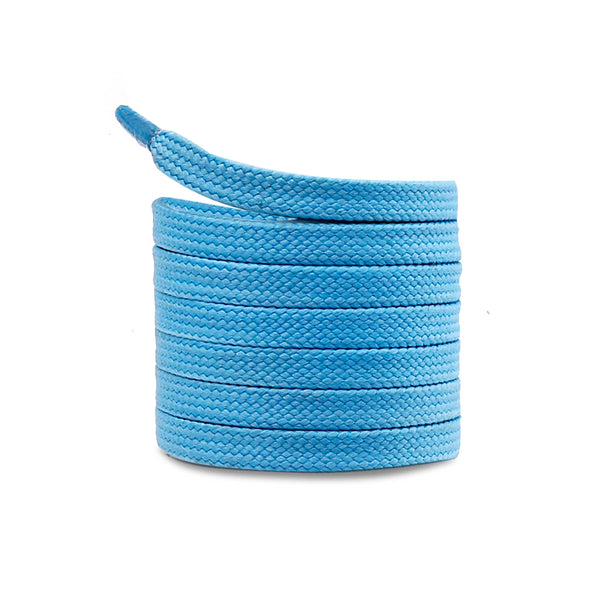 Bacca Bucci Sneaker Shoe Laces | Flat | Black-Sky Blue