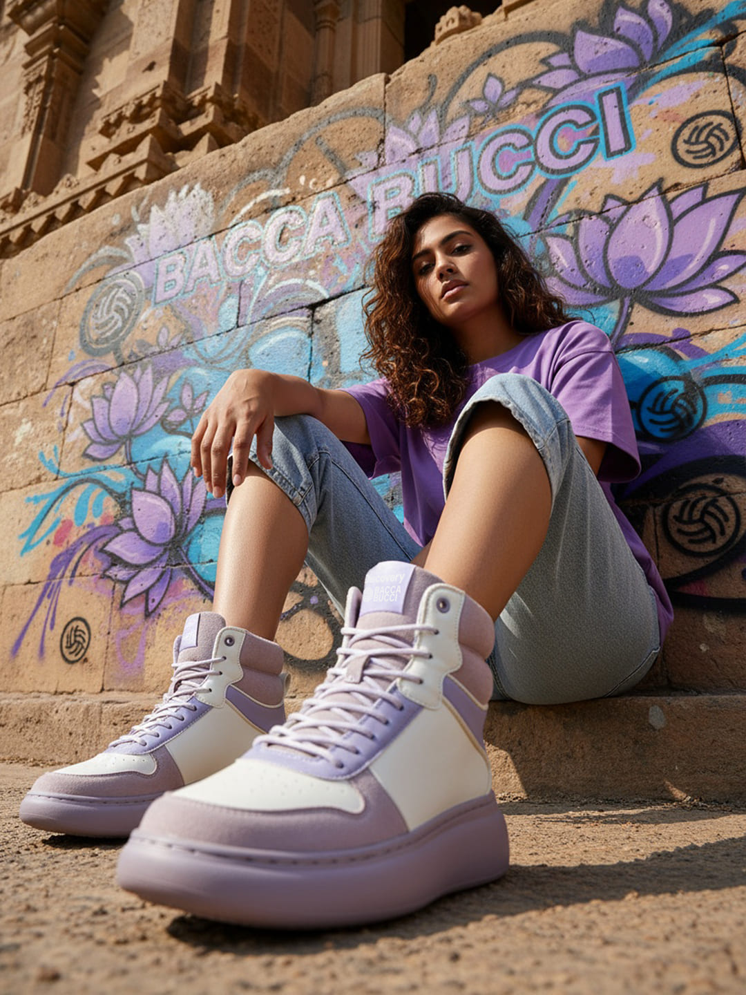 Bacca Bucci × Discovery Noir Women’s High-Top Sneakers