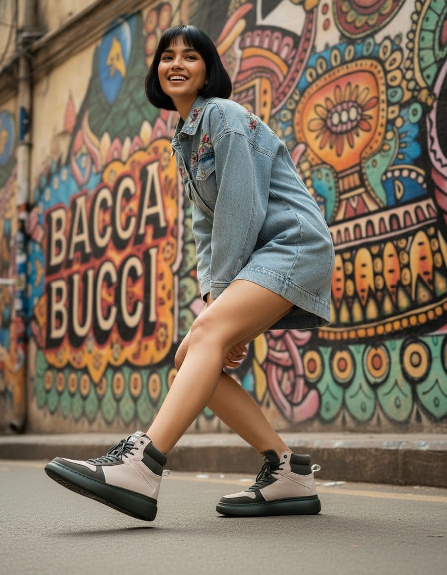 Bacca Bucci × Discovery Noir Women’s High-Top Sneakers