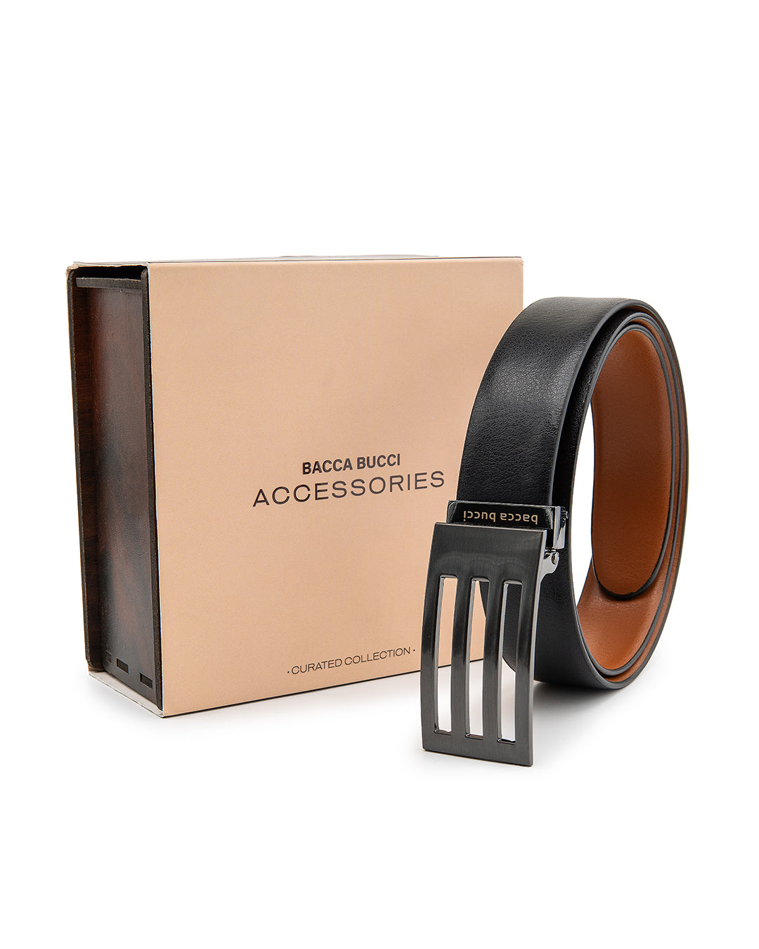 Bacca Bucci Reversible Dress belt with Genuine leather black & brown
