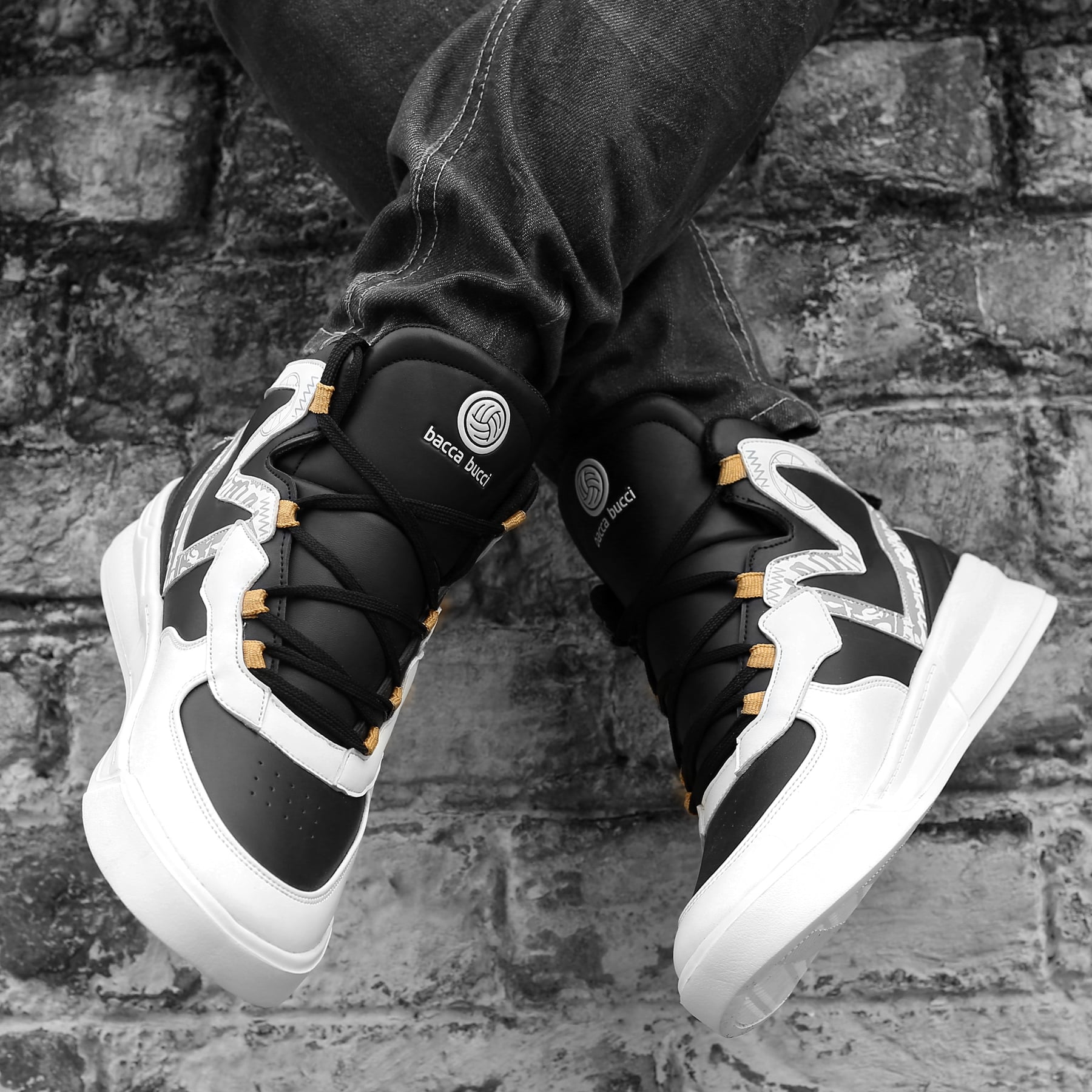 Bacca Bucci SKYLINE CHUNK Hi-Top Street Fashion Flat-Sole Sneakers