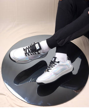 Bacca Bucci Mutliverse 2.0 Shimmering Silver Streak Low-Top Dance Sensation Sneakers