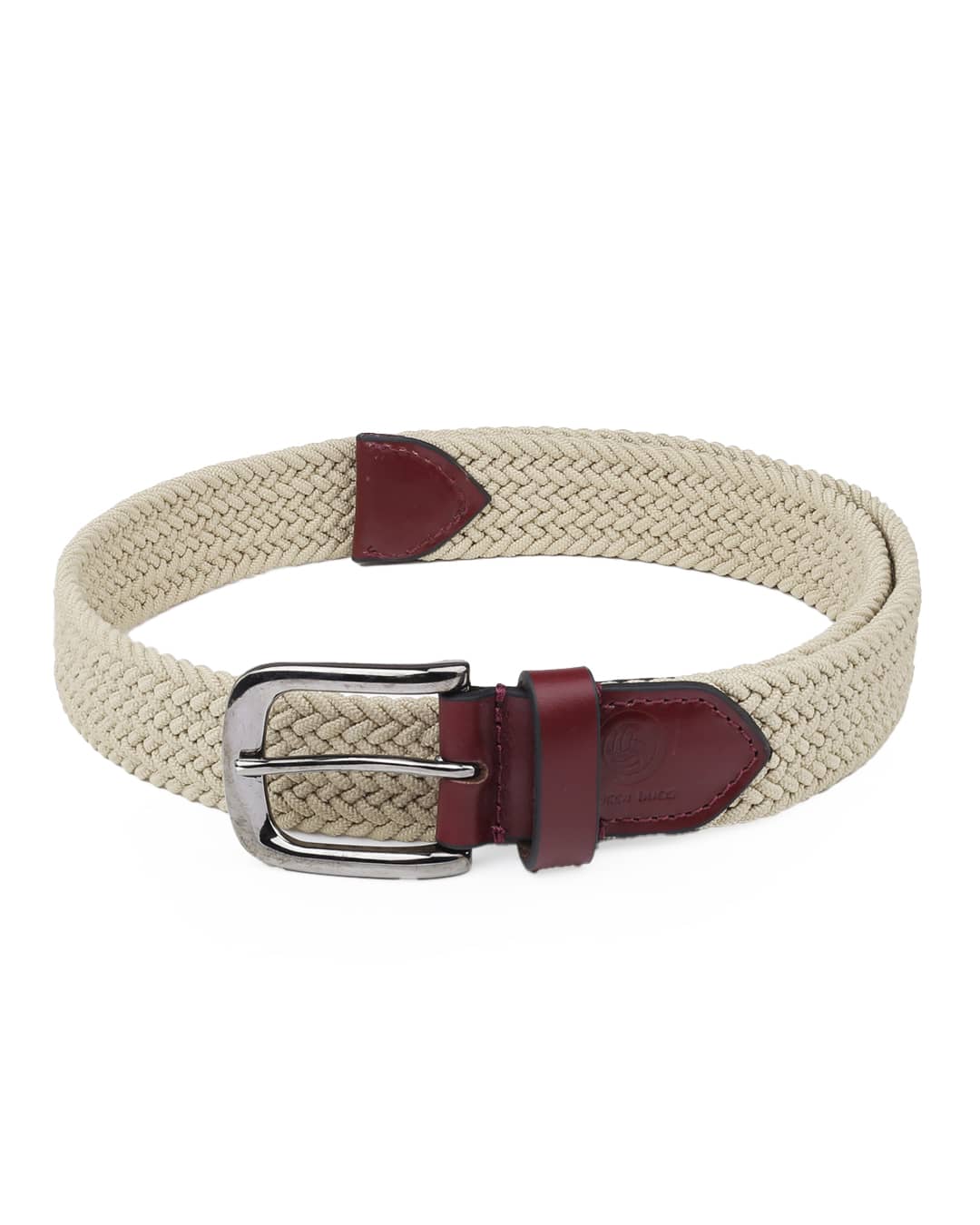 Bacca Bucci Men Elastic Braided Belt Golf Fabric Canvas Woven Stretch Belt with Leather loop Belt