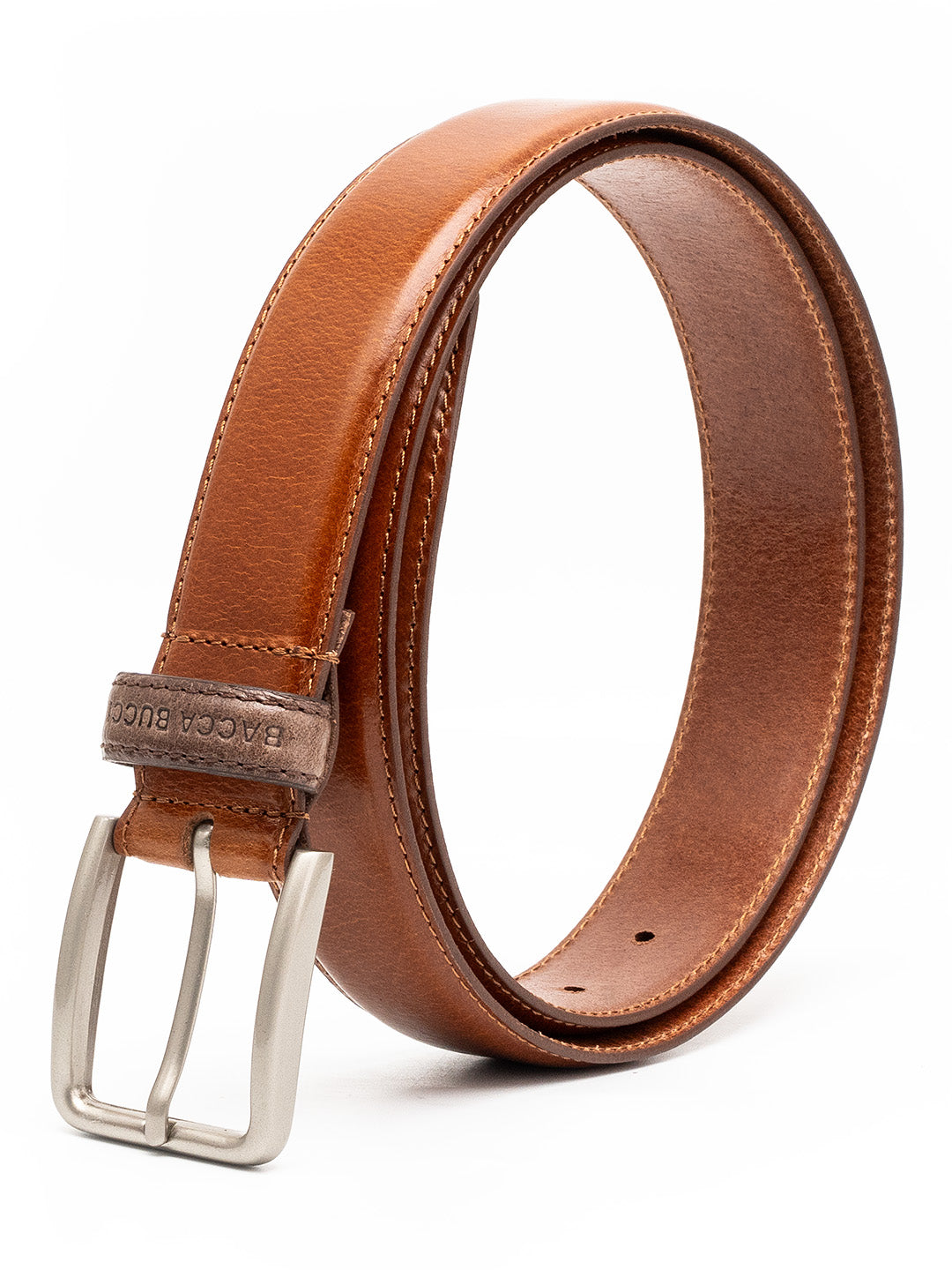 Bacca Bucci Classic Leather Belt with Metal Buckle