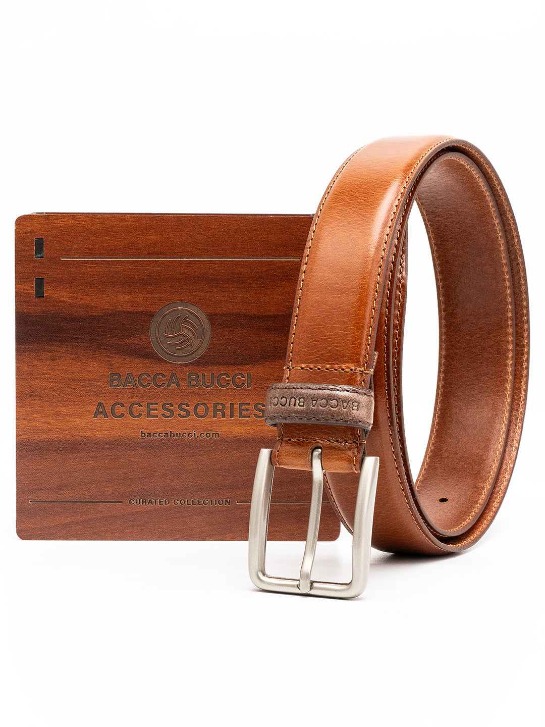 Bacca Bucci Classic Leather Belt with Metal Buckle