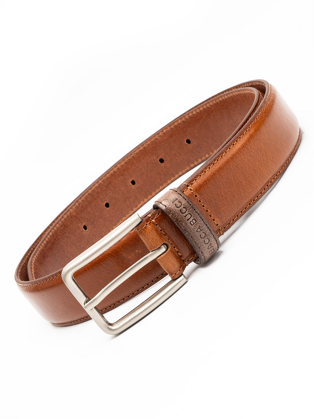 Bacca Bucci Classic Leather Belt with Metal Buckle