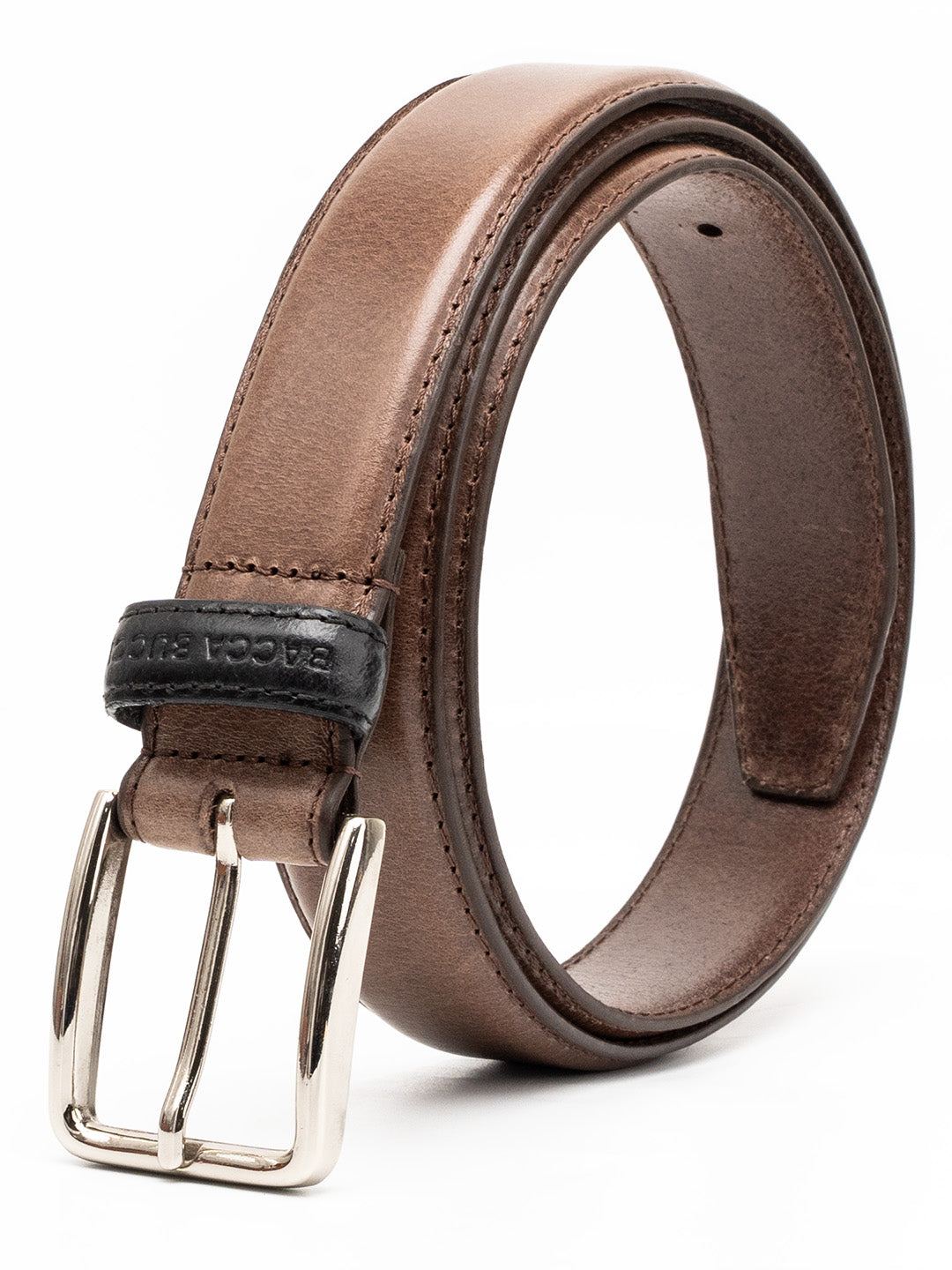 Bacca Bucci Classic Leather Belt with Metal Buckle