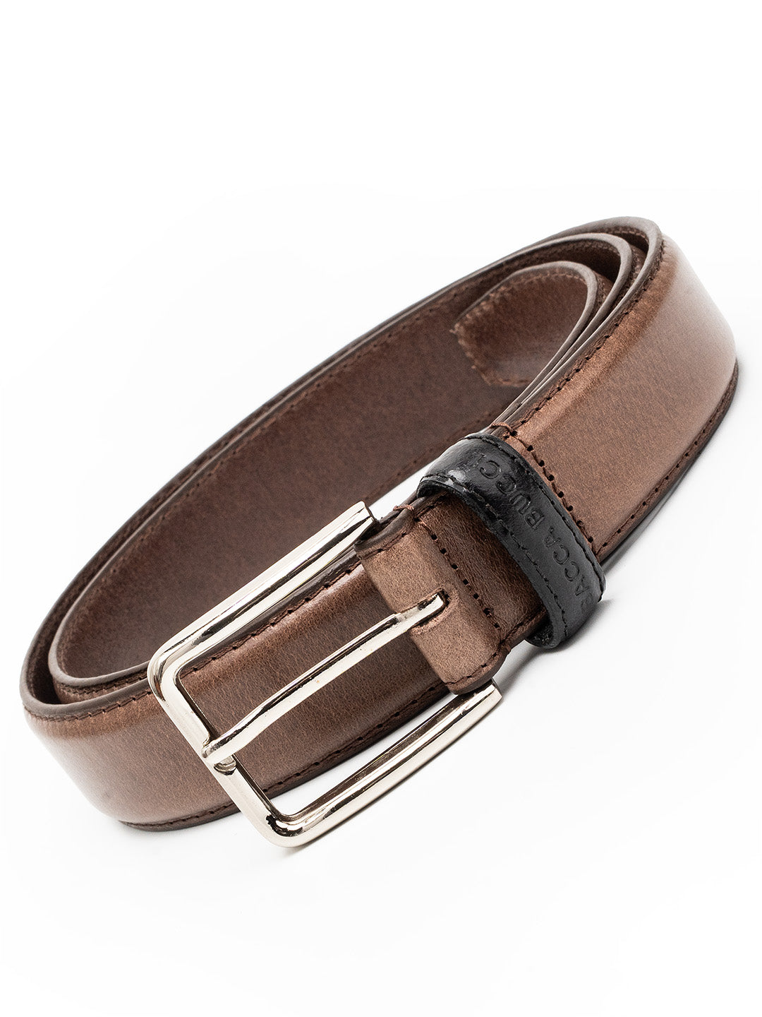Bacca Bucci Classic Leather Belt with Metal Buckle