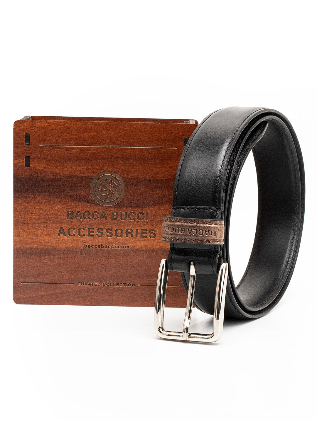 Bacca Bucci Classic Leather Belt with Metal Buckle
