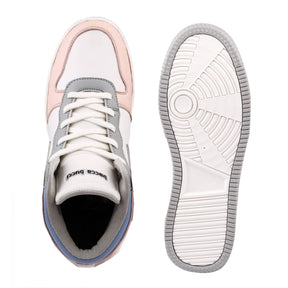 Bacca Bucci Femme High-Top Harmony Sneakers—Elegant Pastel Blue and Pink Women's Lace-Ups