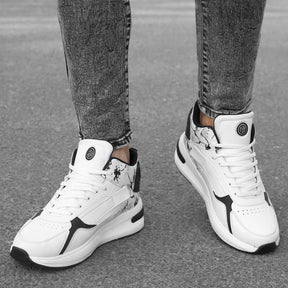 Bacca Bucci VEERA Mid-top White Sneakers for Men | Athletic Yet Sleek, Futuristic Design