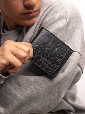 Bacca Bucci Croc-Embossed Bifold Leather Wallet for Teens & Gen Z