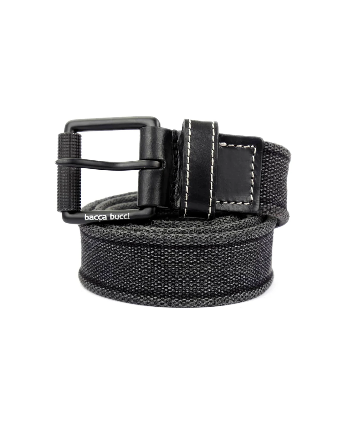 Bacca Bucci Water-Washed Canvas Belt with Genuine Leather Component