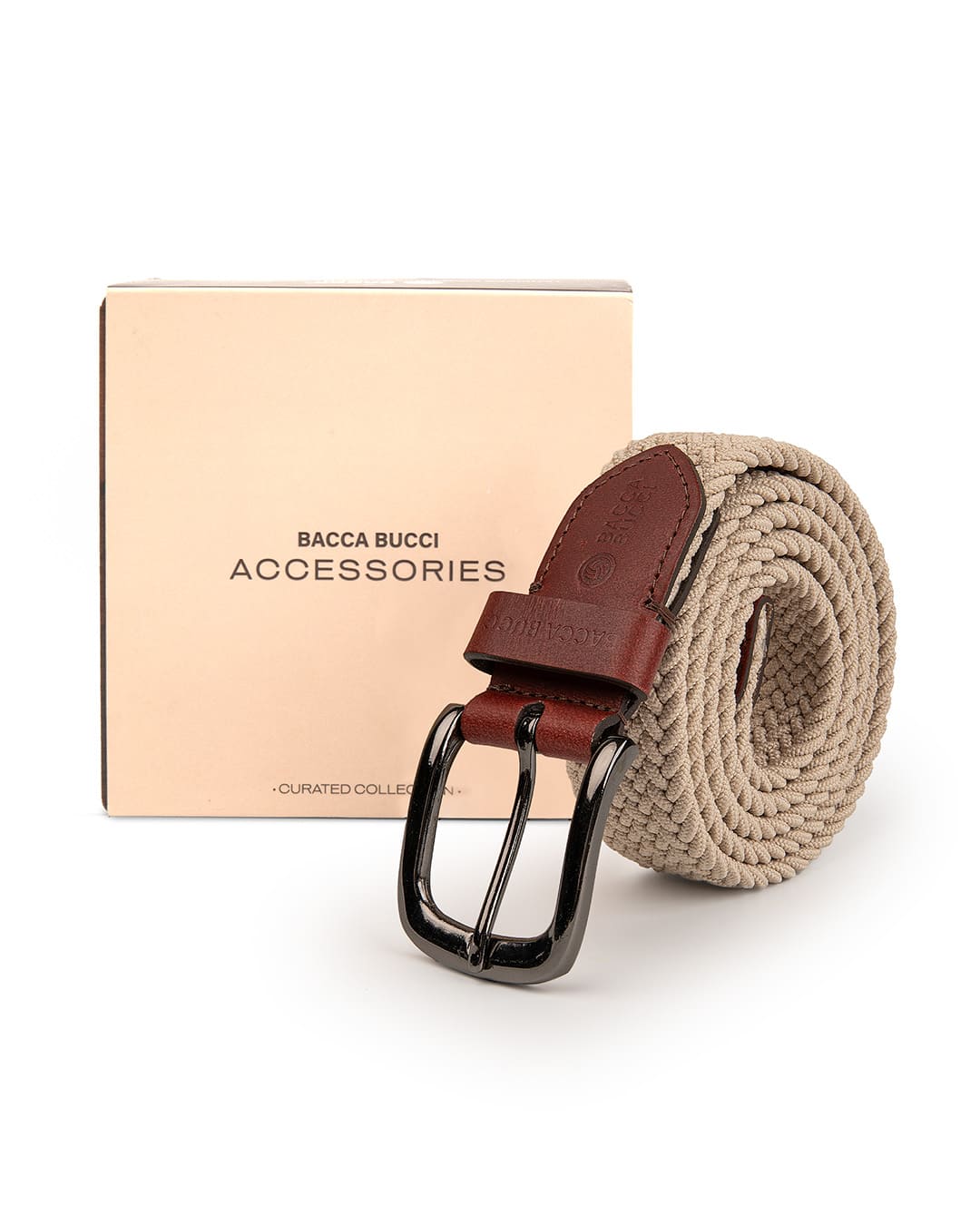 Bacca Bucci Men's Premium Elastic Braided Stretch Belt—Perfect for Golf, Casual, and Everyday Wear