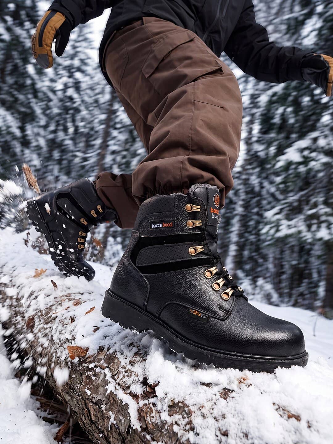 Bacca Bucci 6 Inches Steel Toe Cap Genuine Leather Boots with Fur