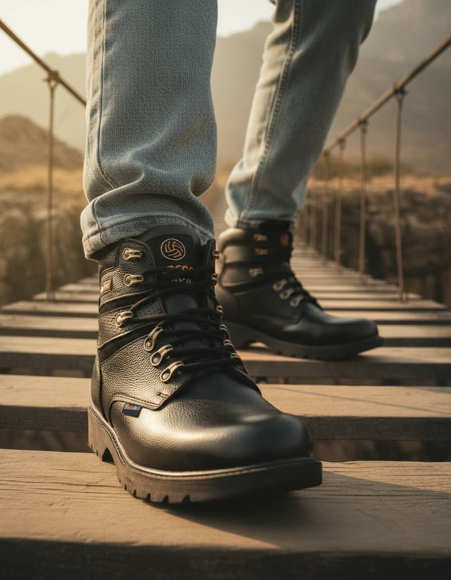 Bacca Bucci 6 Inches Steel Toe Cap Genuine Leather Boots with Fur