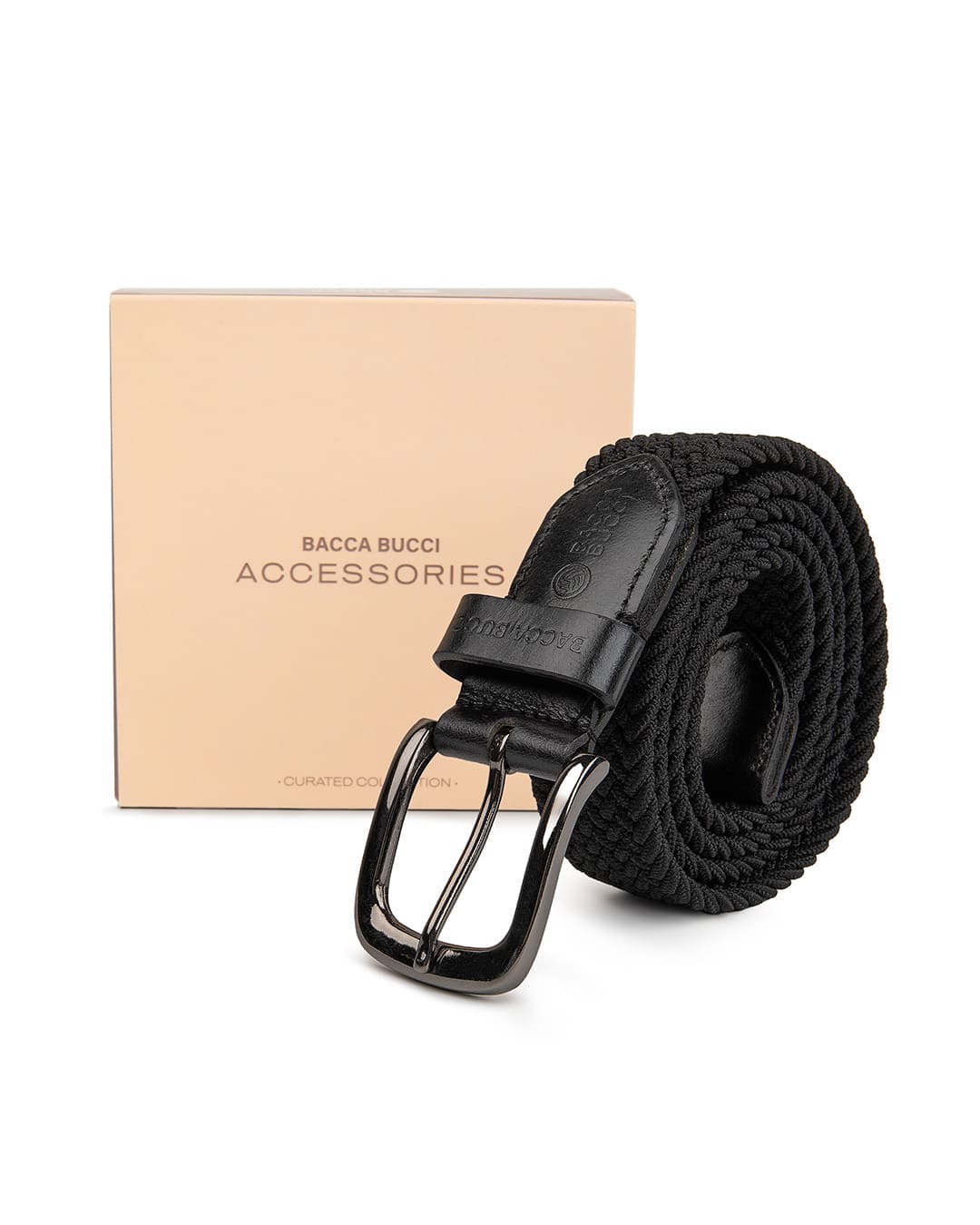 Bacca Bucci Men's Premium Elastic Braided Stretch Belt—Perfect for Golf, Casual, and Everyday Wear