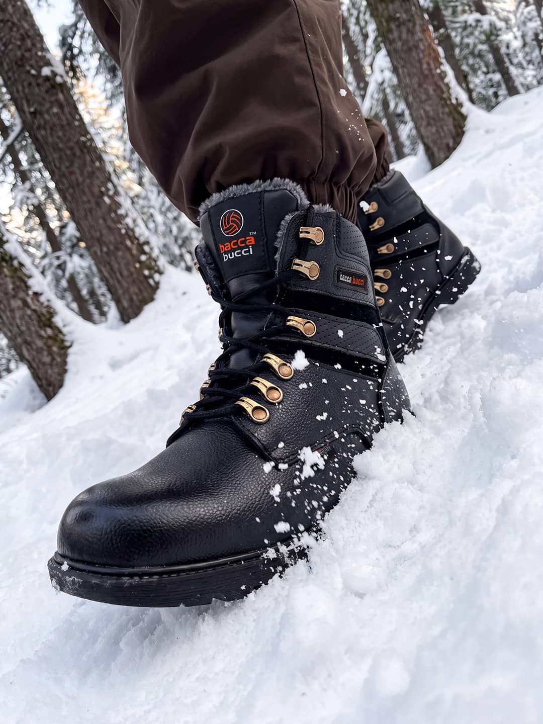 Bacca Bucci 6 Inches Steel Toe Cap Genuine Leather Boots with Fur
