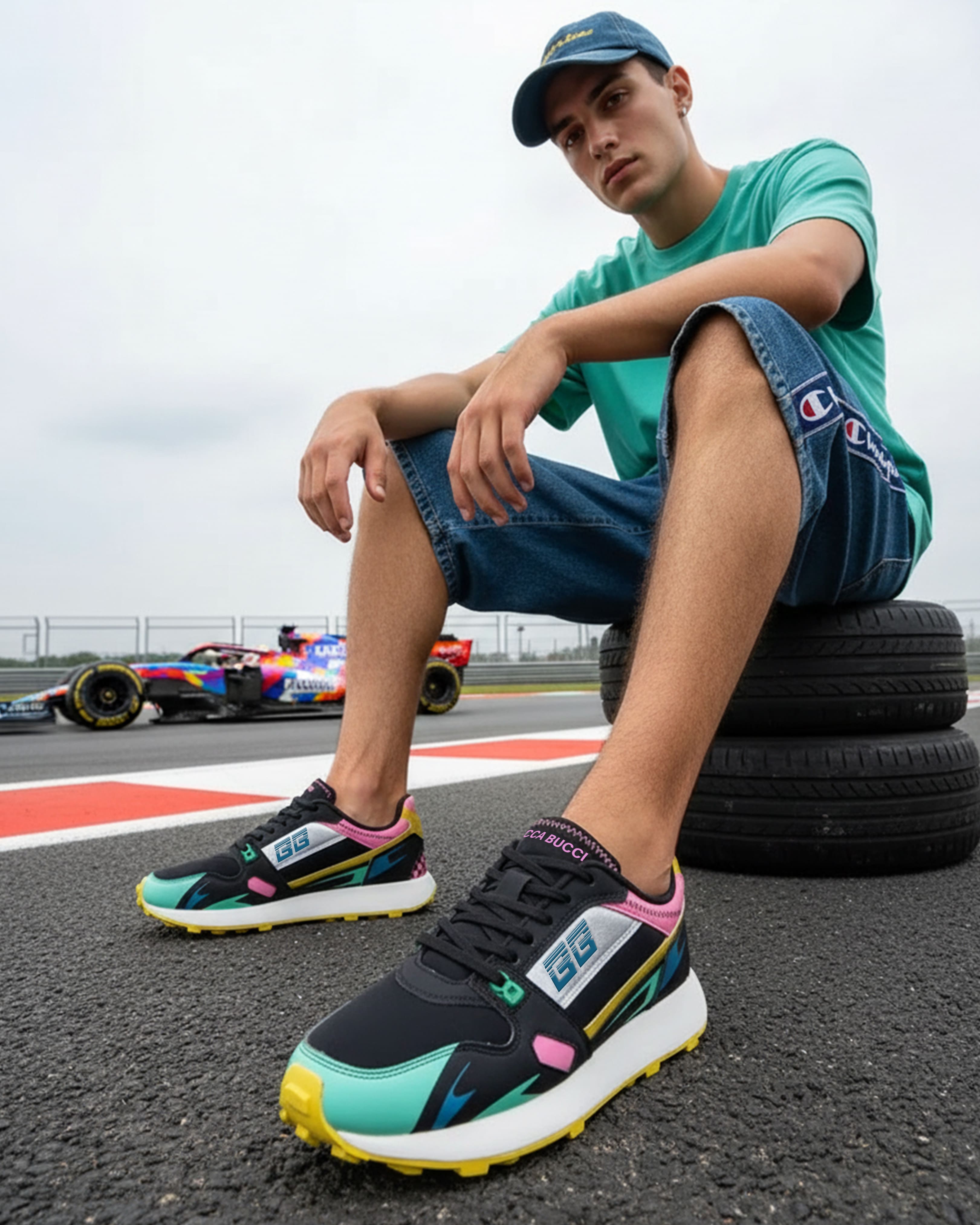 WAAC カラーブロックスニーカー Bacca Bucci Torque Rugged Edge Activewear Sneaks Step Into High